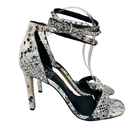 Vince Camuto Lorasha Size 7 Studded Snakeskin Heels Stiletto Party - Picture 2 of 11